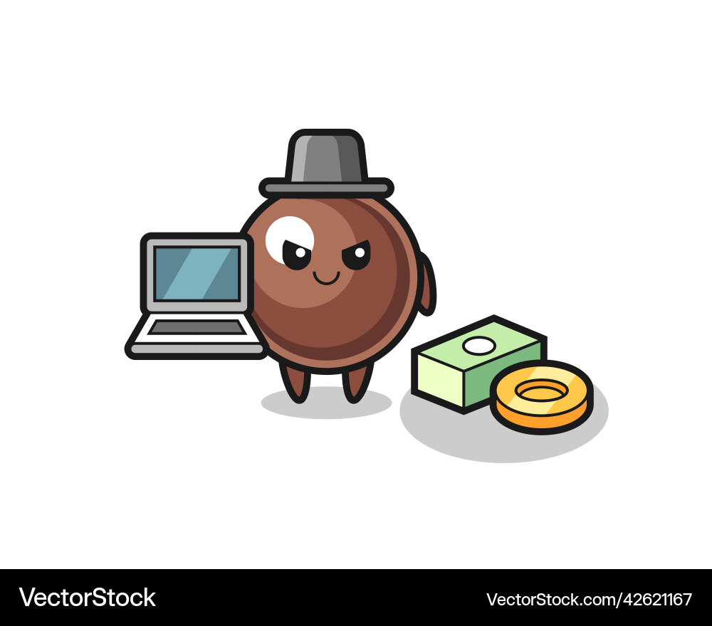 Mascot of tapioca pearl as a hacker Mascot of tapioca pearl as a hacker vector image