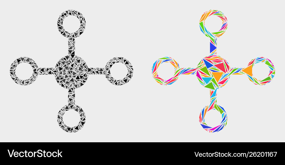 Node mosaic icon triangle items Node mosaic icon triangle items vector image