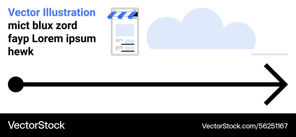 Online store with progress arrow and cloud Online store with progress arrow and cloud vector image