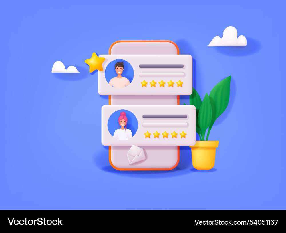 People characters giving five star feedback People characters giving five star feedback vector image