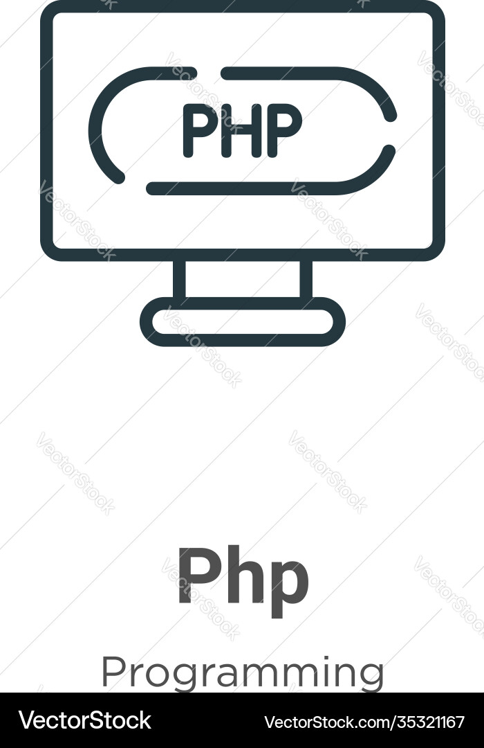 Php outline icon thin line black flat vector image