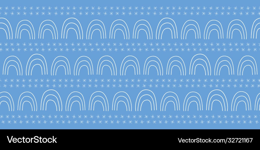 Rainbow border pattern design weather vector image