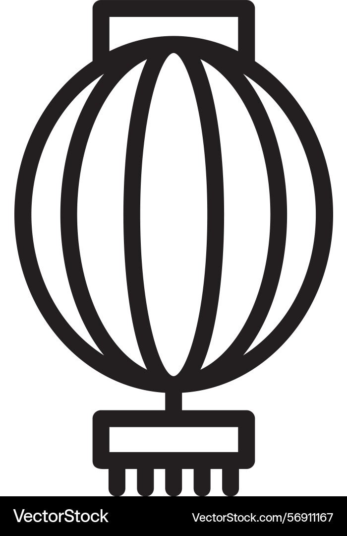 Red lantern linear style icon design Vector Image