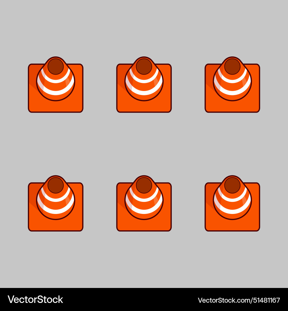 Road barrier cones icon block Royalty Free Vector Image