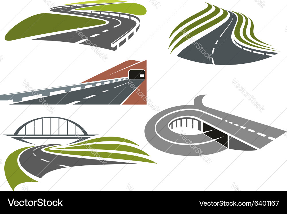 Roads and Highways Collection Royalty Free Vector Image