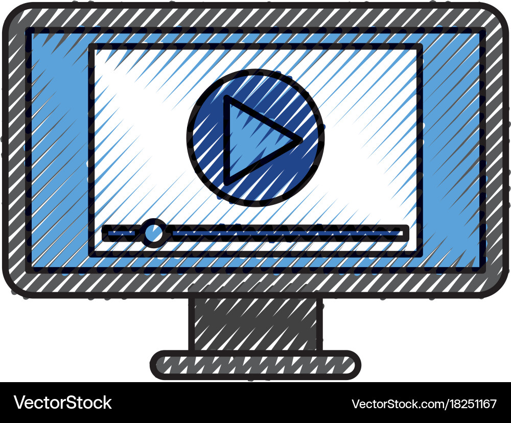 Screen video player for web and internet media vector image
