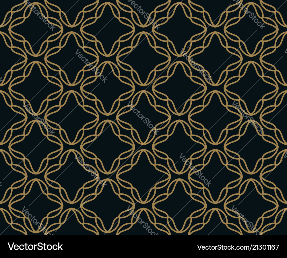 Seamless pattern of intersecting thin gold lines vector image