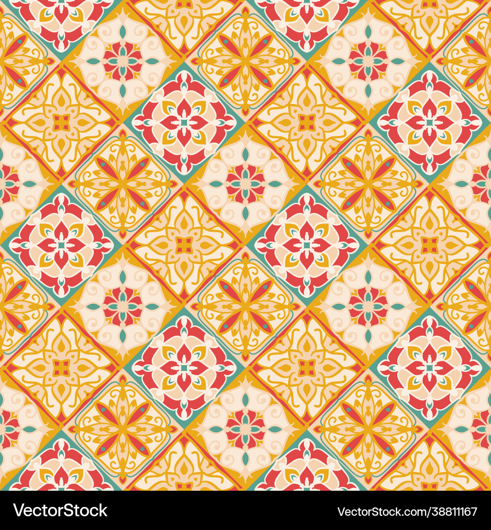 Seamless pattern with mosaic tiles Seamless pattern with mosaic tiles vector image