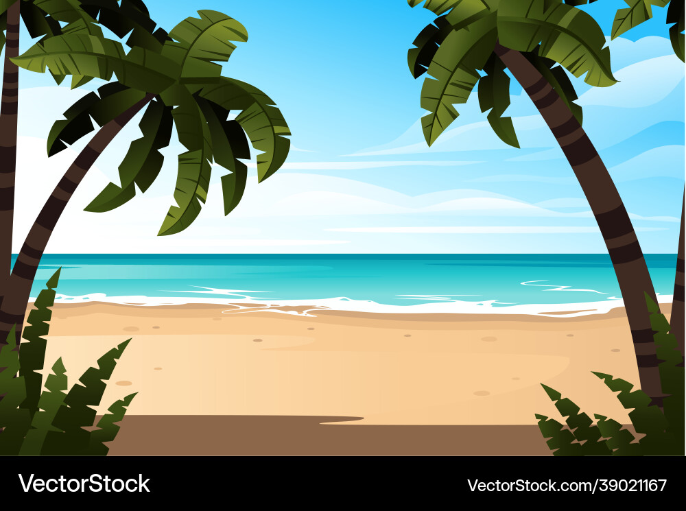 Tropical landscape coast beautiful sea shore Tropical landscape coast beautiful sea shore vector image
