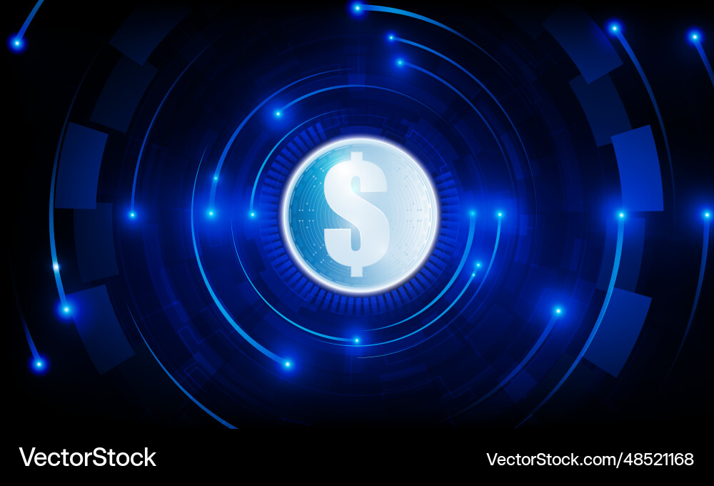 Abstract technical graph of dollar in futuristic Abstract technical graph of dollar in futuristic vector image