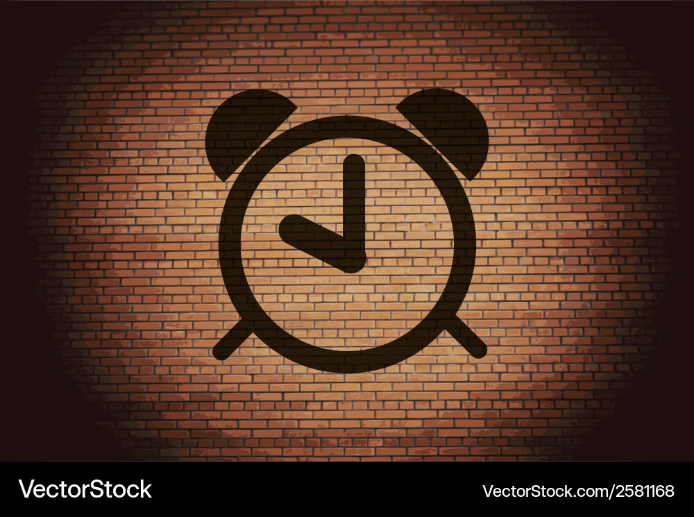 Alarm clock flat modern web button and space Vector Image