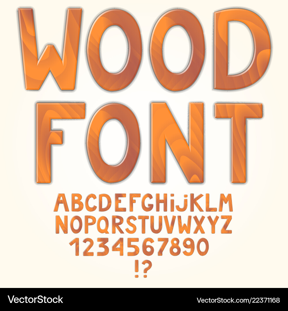 Awesome wooden alphabet isolated on white Awesome wooden alphabet isolated on white vector image