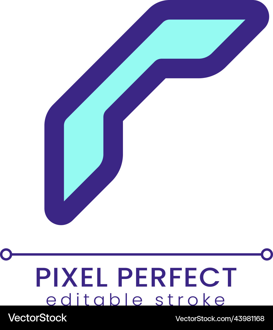 Call ended pixel perfect rgb color ui icon vector image