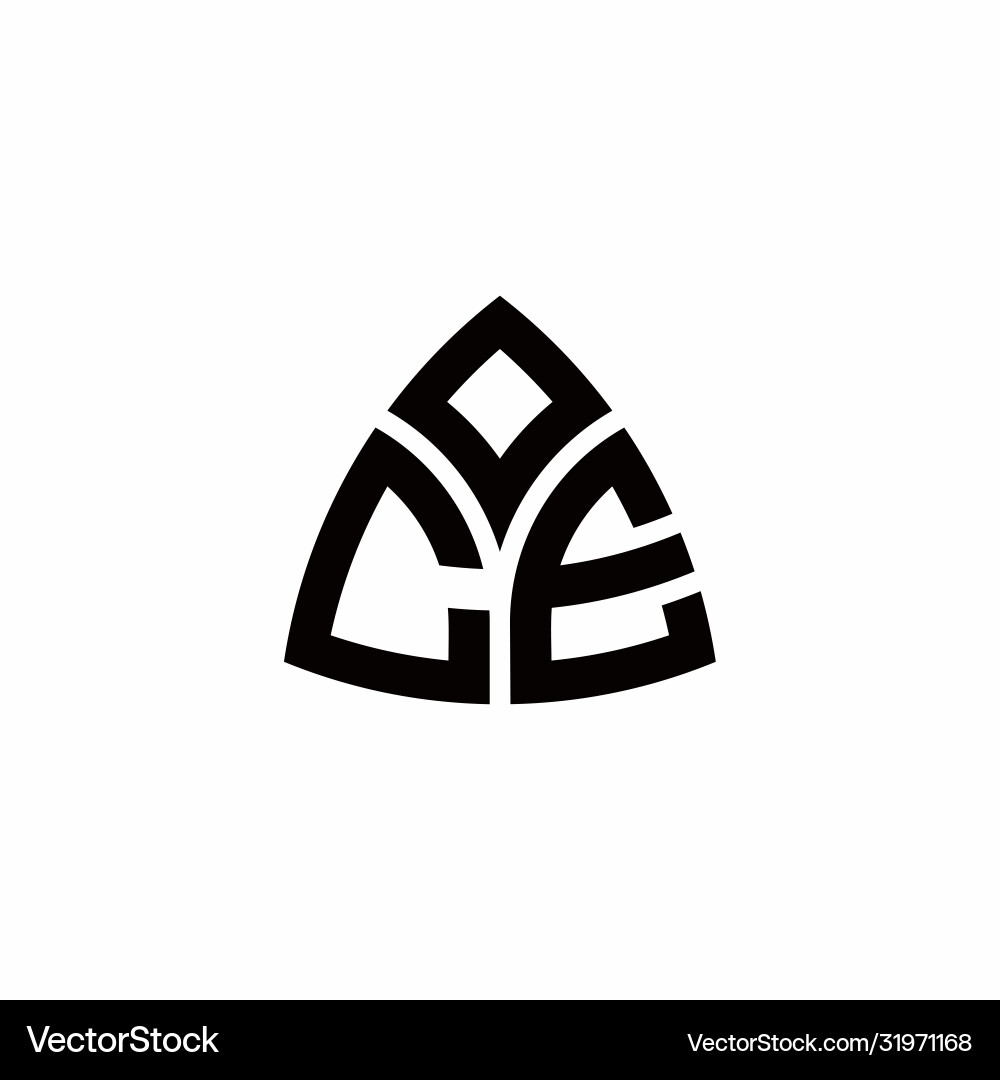 Ce Monogramm Logo mit modernem Dreieck Stil Ce Monogramm Logo mit modernem Dreieck Stil vektorbild