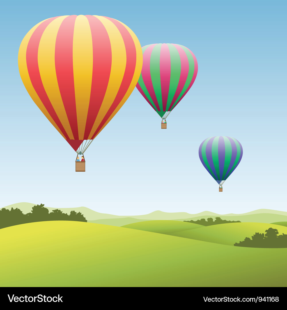 Colorful Hot Air Balloons vector image