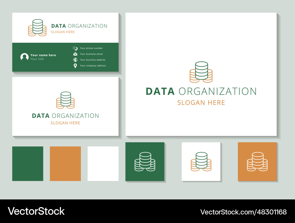 Data organization logo design with editable slogan Data organization logo design with editable slogan vector image