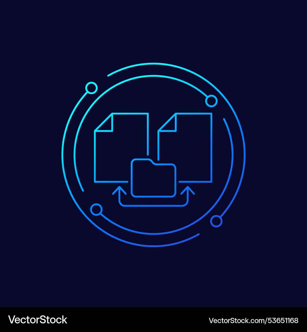 Documents and file folder icon linear design vector image
