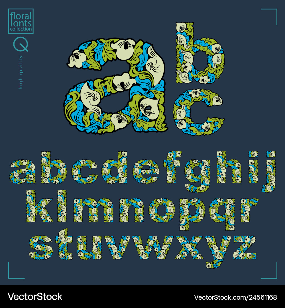 Ecology style flowery font typeset made using Ecology style flowery font typeset made using vector image