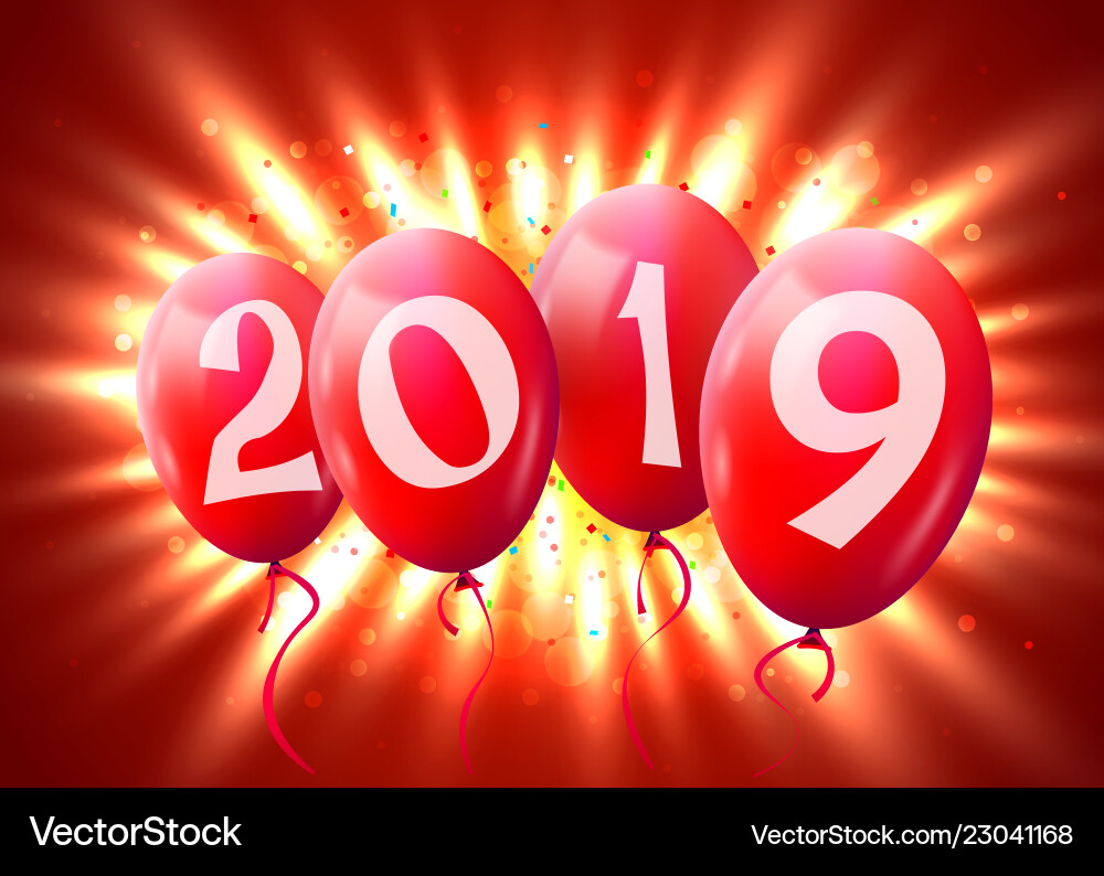 Greeting card 2019 christmas or new year Greeting card 2019 christmas or new year vector image