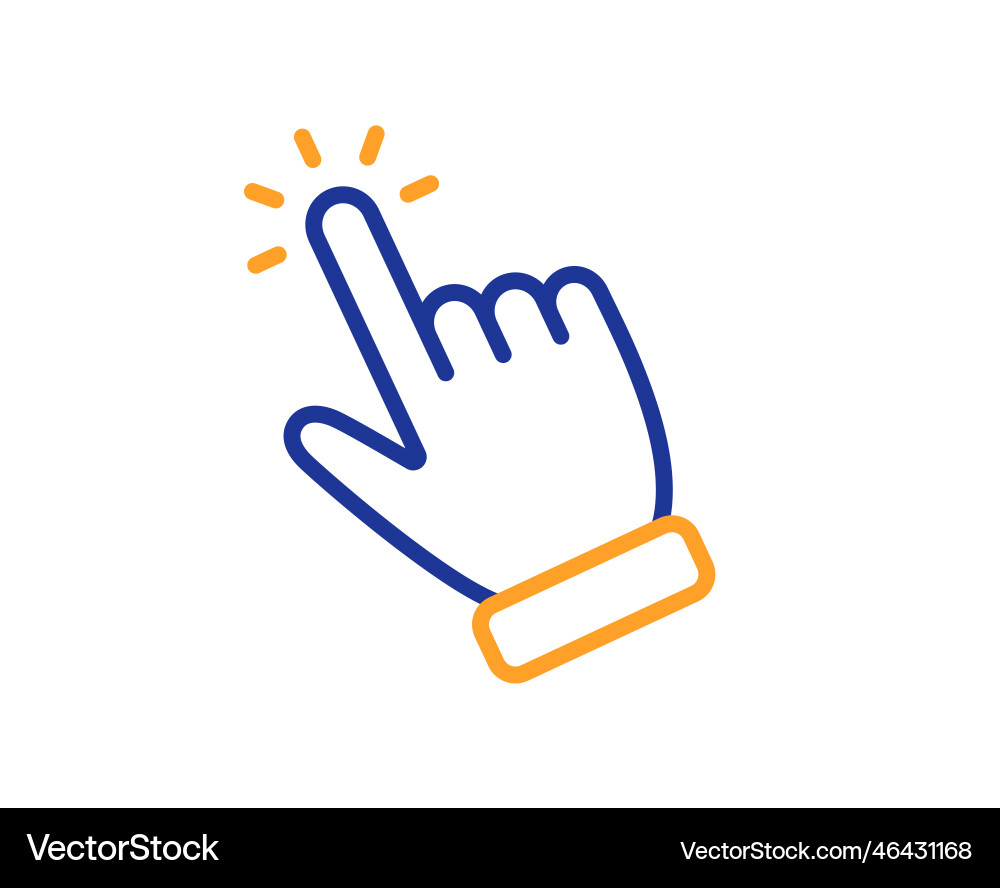 Hand cursor line icon click action sign Vector Image