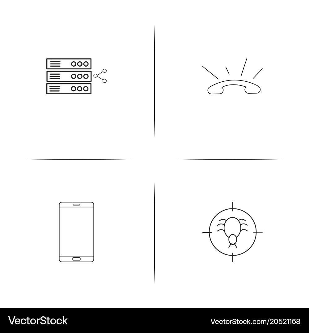 Internet of things simple linear icons set vector image