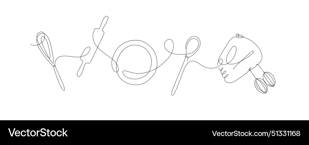 Kitchen tools linear style silhouette Kitchen tools linear style silhouette vector image