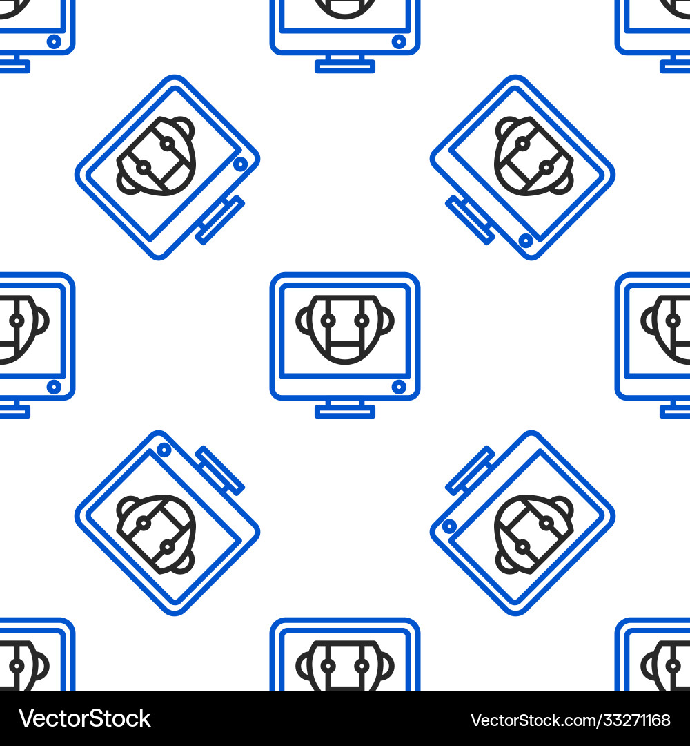 Line bot icon isolated seamless pattern on white Line bot icon isolated seamless pattern on white vector image