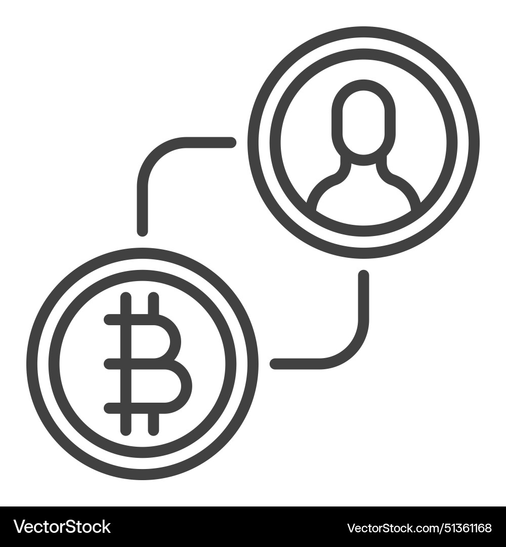 Man with bitcoin sign crypto p2p outline icon – Royalty-Free Vector |  VectorStock