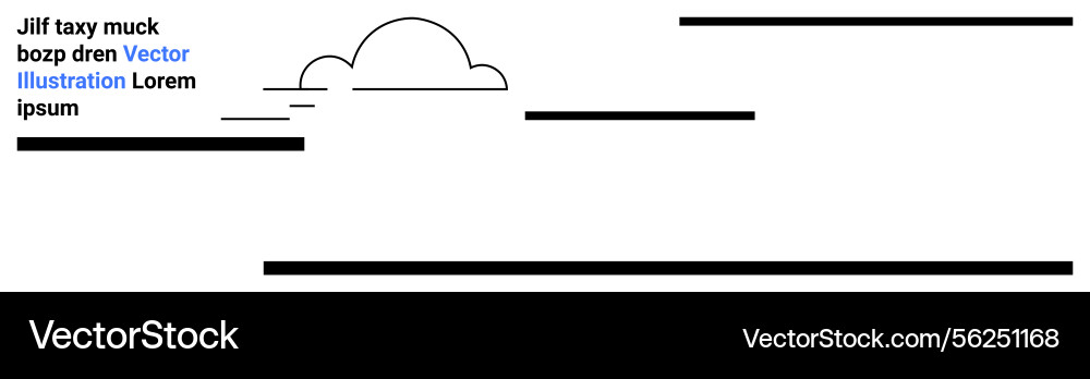 Minimalist cloud design with abstract lines vector image