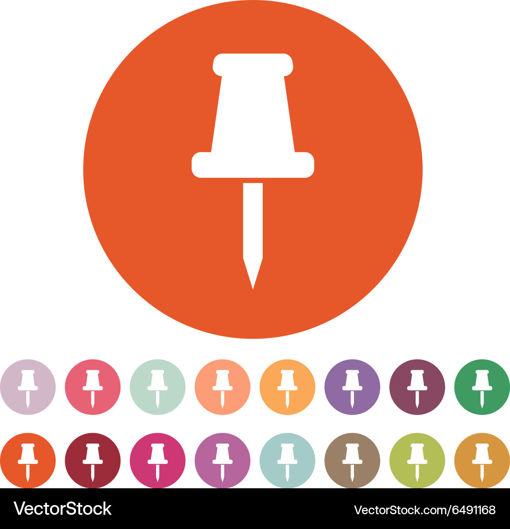 Push pin icon memo and note attachment vector image