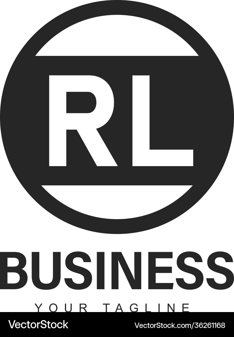 Rl initial a logo design with abstract style Rl initial a logo design with abstract style vector image