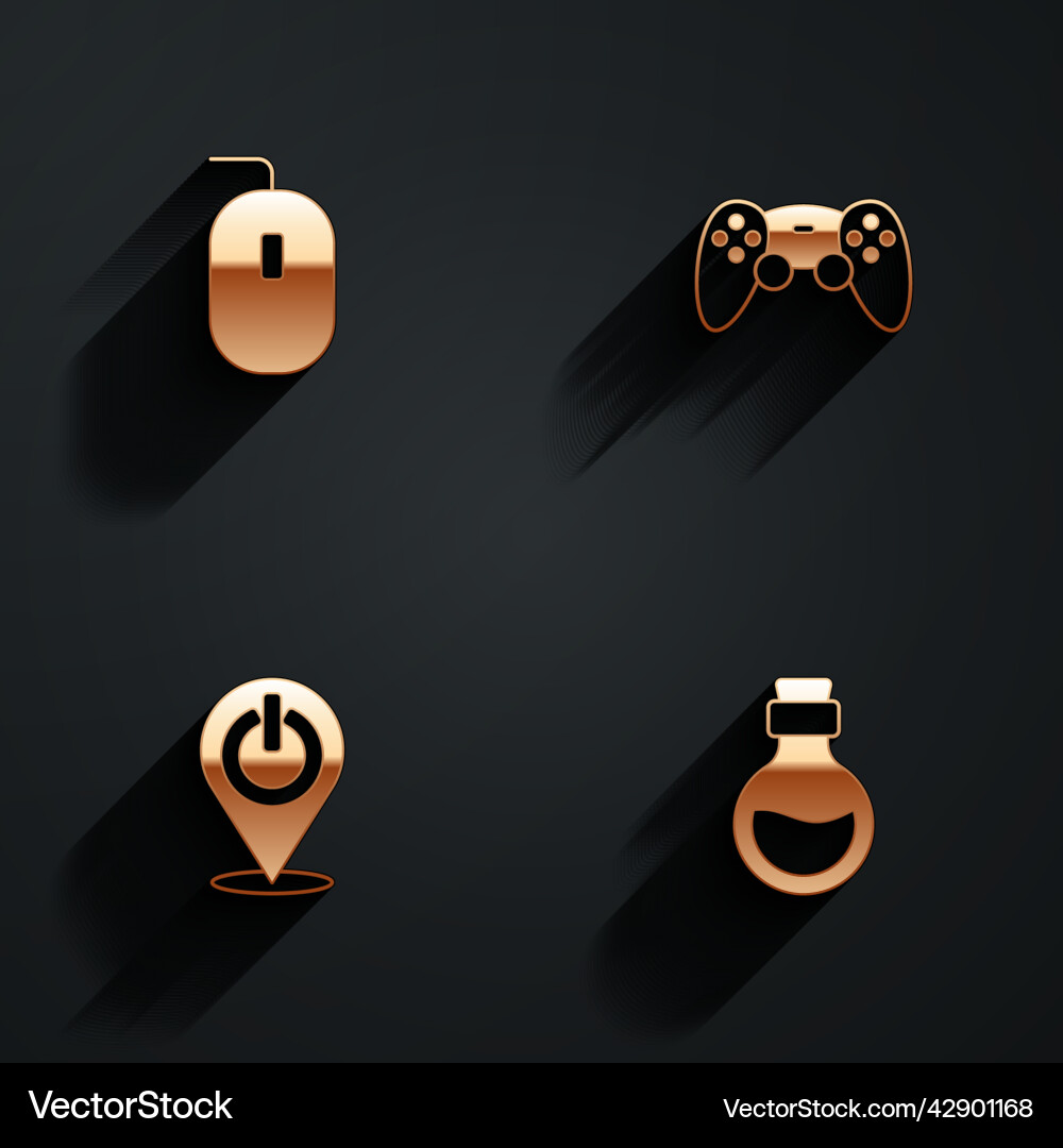 Set computer mouse game controller or joystick Set computer mouse game controller or joystick vector image