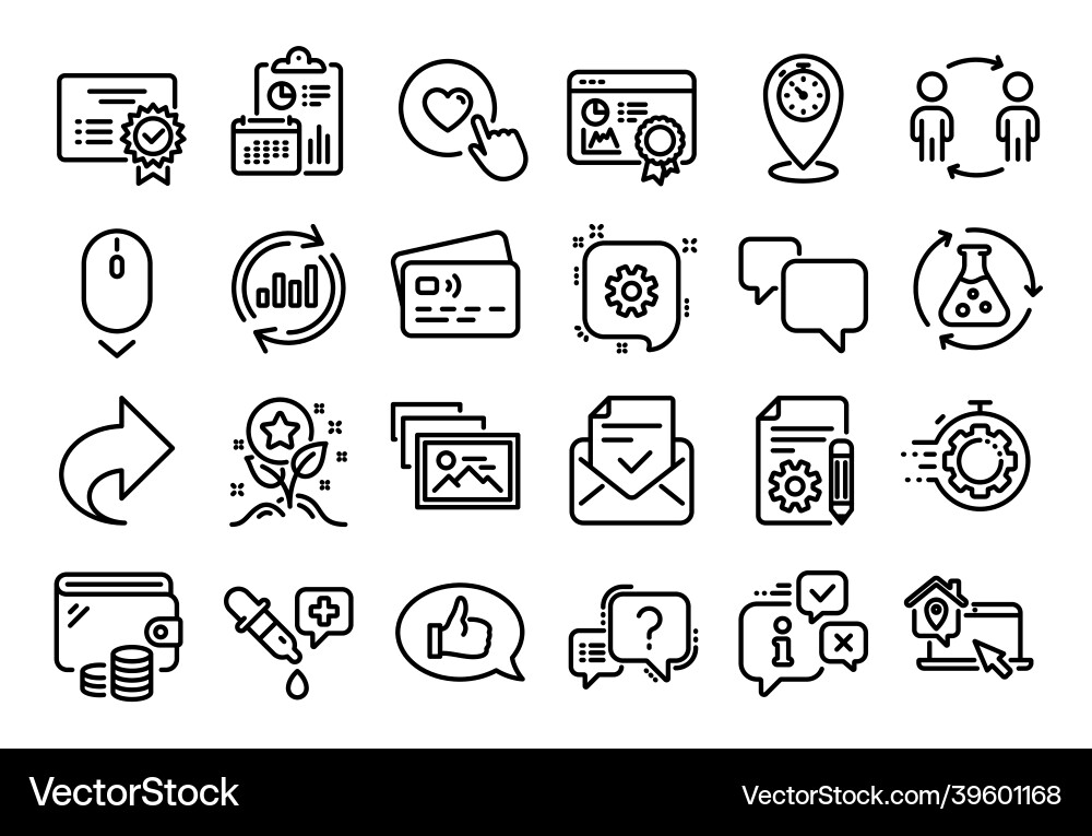 Set of workflow approved mail and timer Set of workflow approved mail and timer vector image