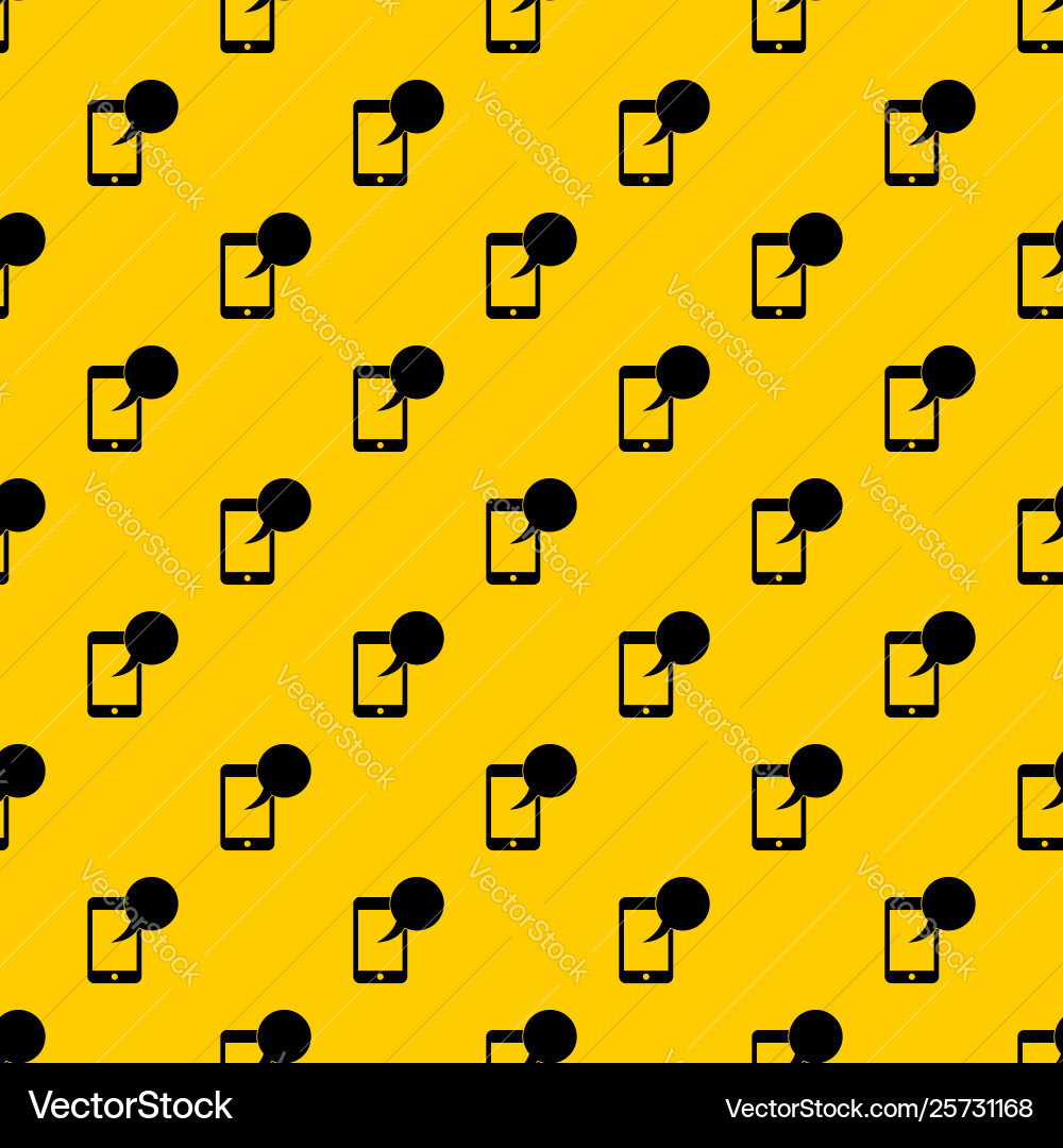 Speech bubble on phone pattern Speech bubble on phone pattern vector image