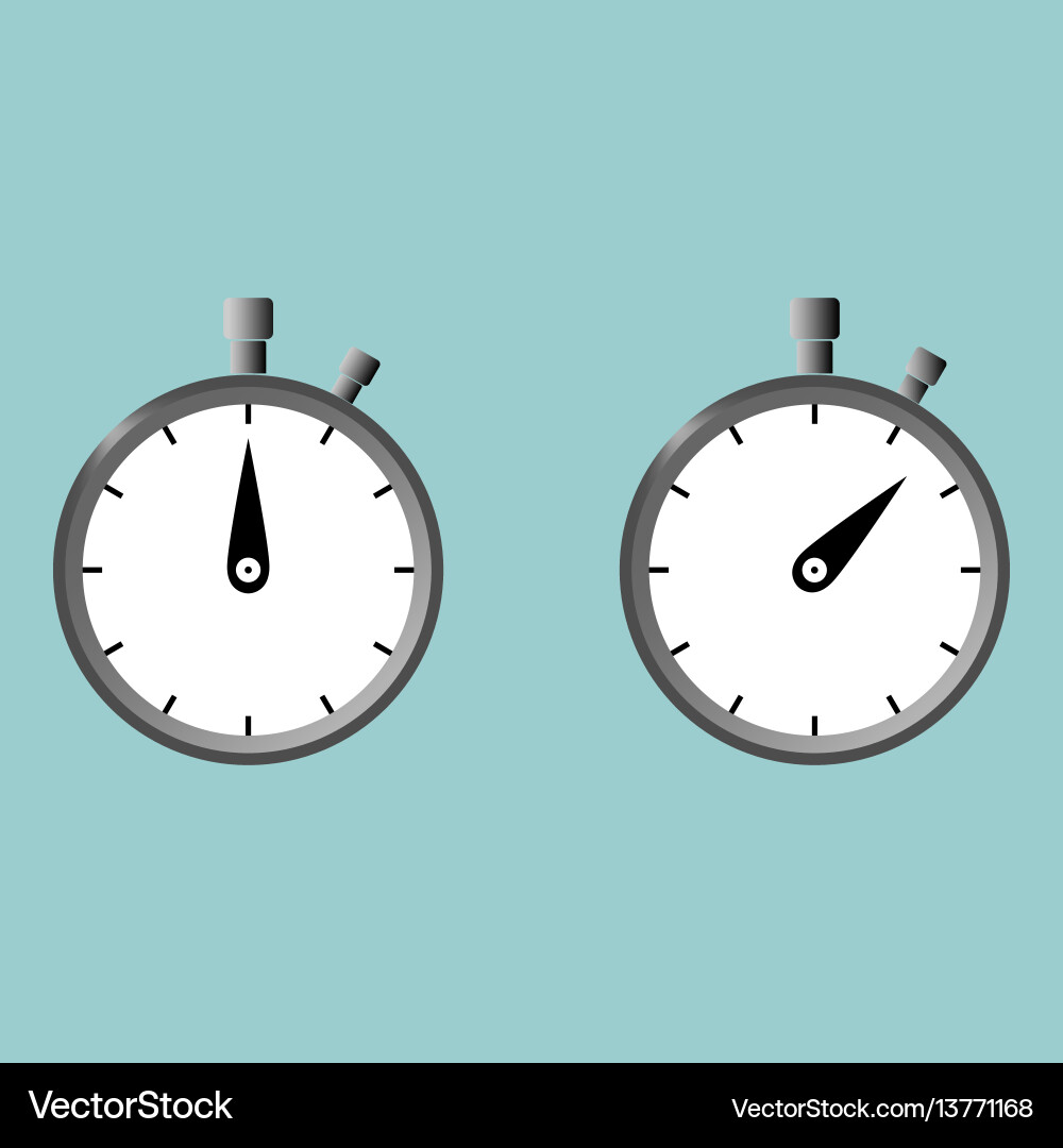 Stop watch second counter with gradient color Vector Image