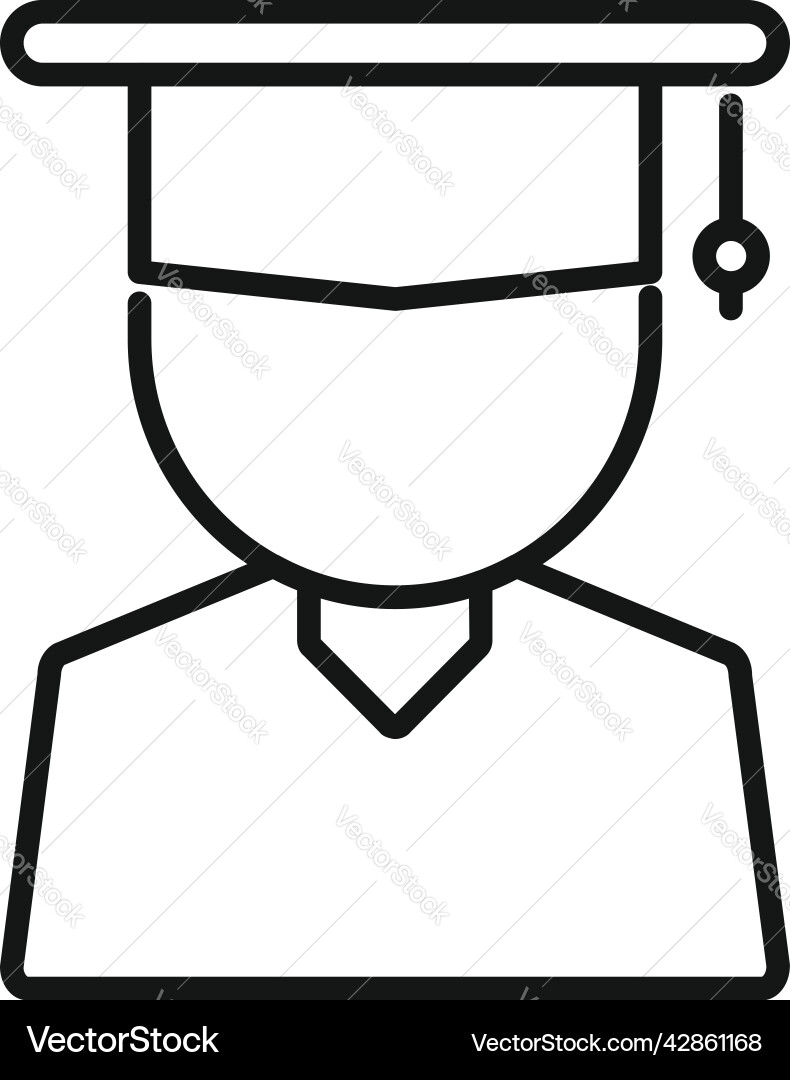 Student graduation icon outline online Royalty Free Vector