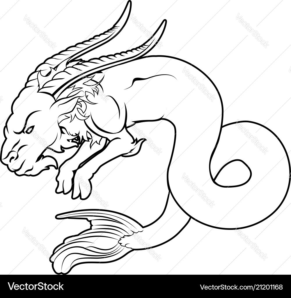 Stylized sea goat Vector Image
