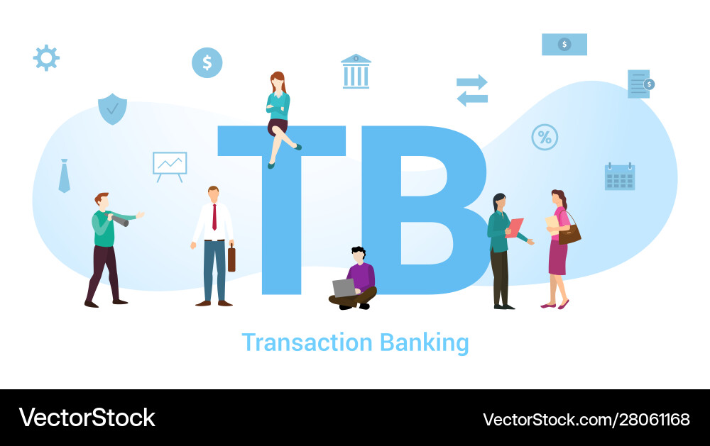 Tb Transaktion Banking Konzept mit großem Wort Tb Transaktion Banking Konzept mit großem Wort vektorbild