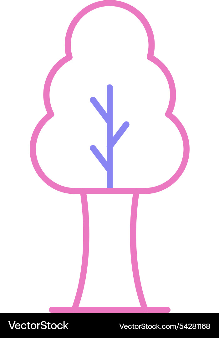 Tree line two colour icon Vector Image