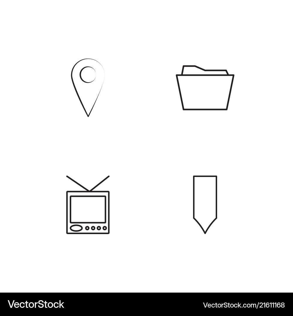 User interface linear icons set simple outline vector image