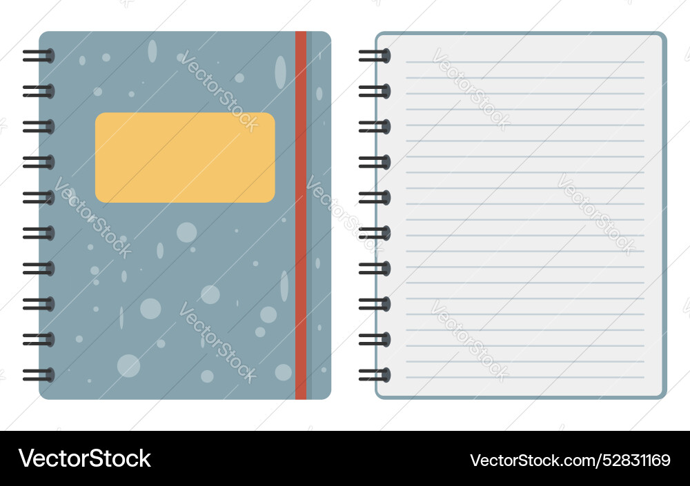 A stylish and functional spiral notebook featuring A stylish and functional spiral notebook featuring vector image