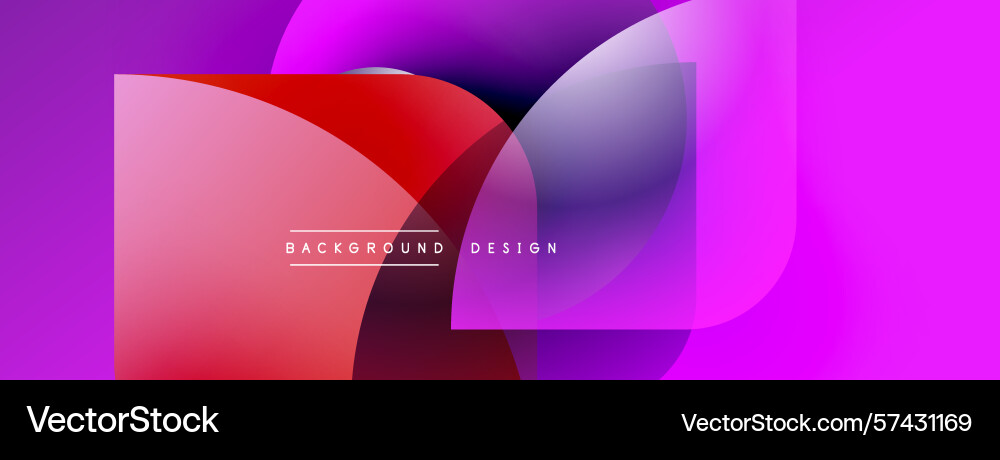 Abstract vibrant shapes overlap creating dynamic vector image