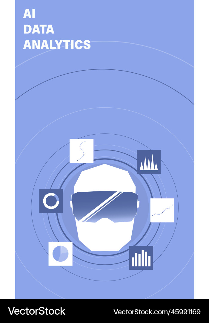 Artificial intelligence in data analysis Artificial intelligence in data analysis vector image