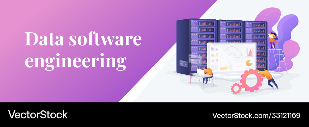 Big data developer web banner concept Big data developer web banner concept vector image