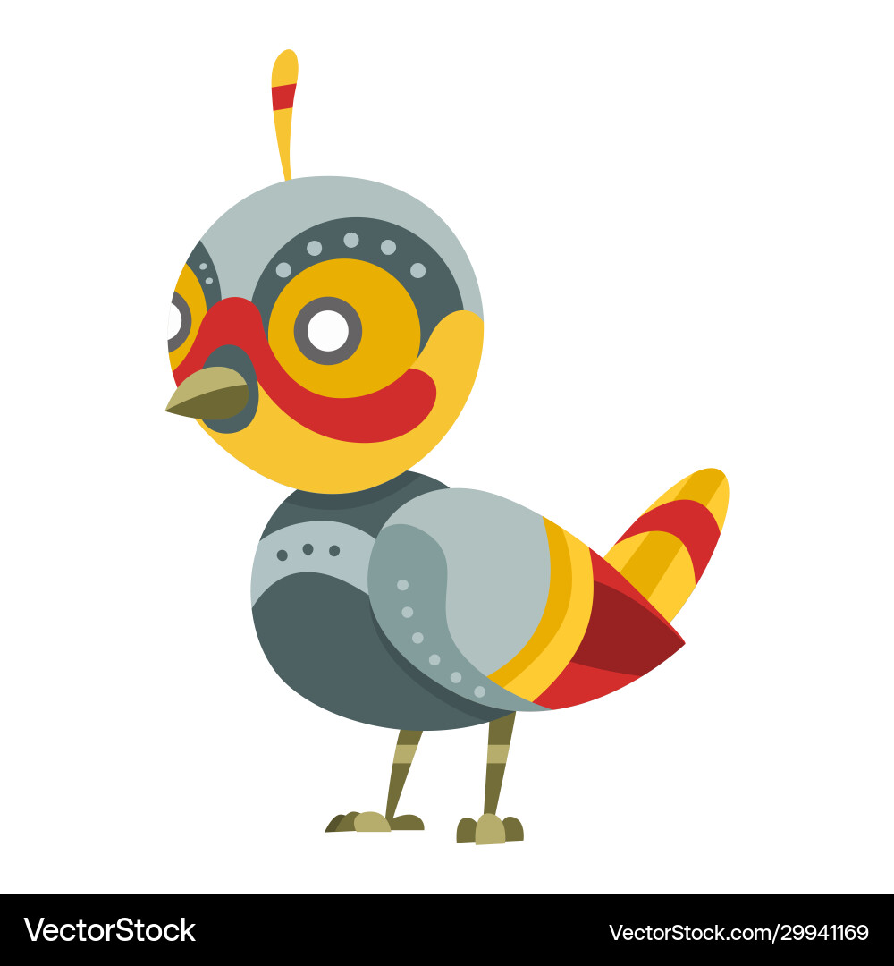 Cartoon mechanical robotic bird toy Cartoon mechanical robotic bird toy vector image