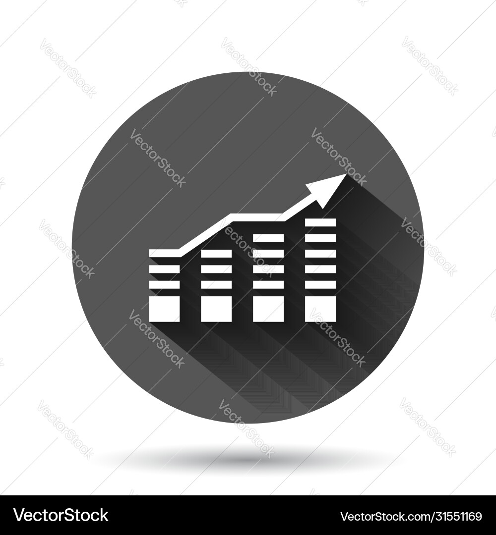 Chart graph icon in flat style arrow grow Chart graph icon in flat style arrow grow vector image