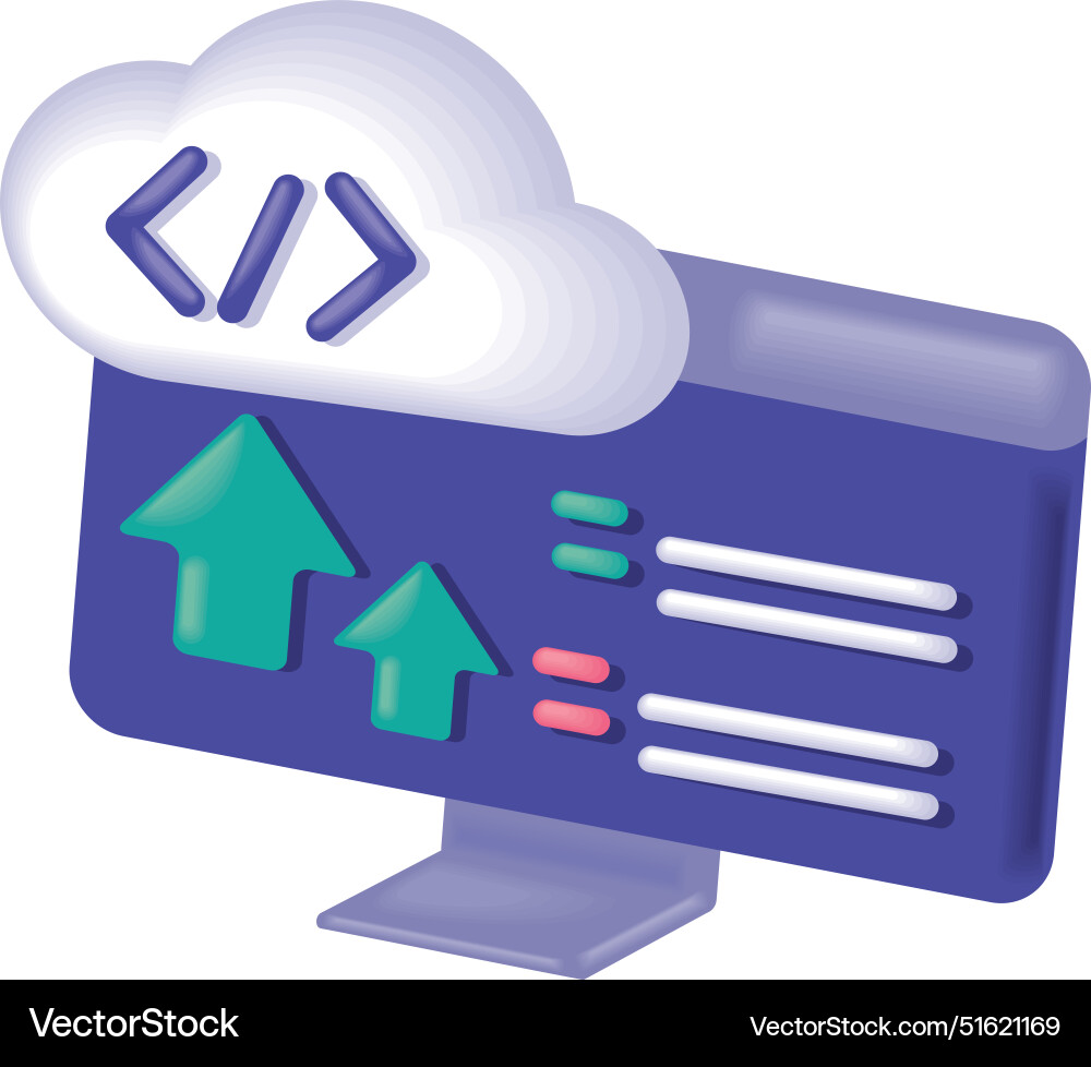 Cloud technology and programming code Royalty Free Vector