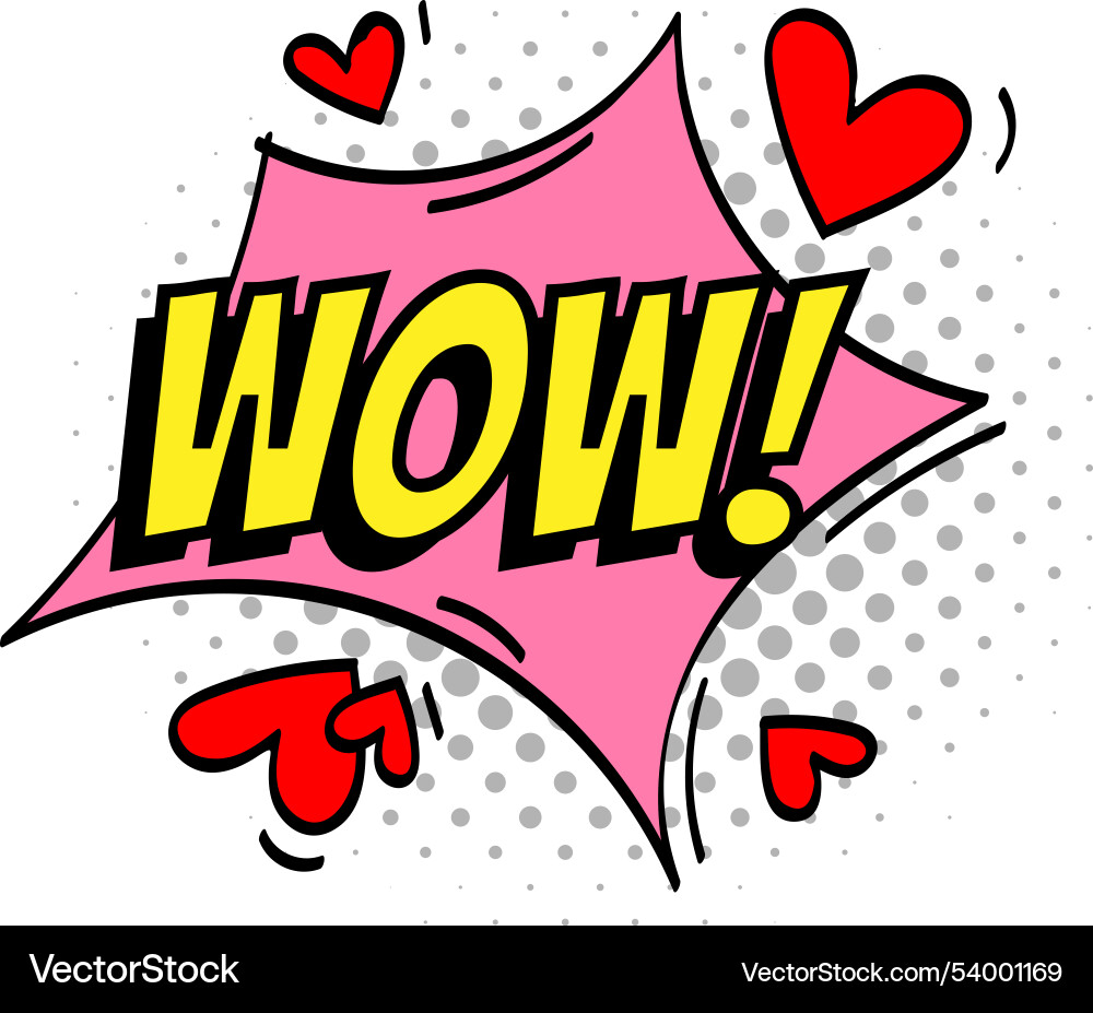 Colorful comic speech bubble with wow expresses Colorful comic speech bubble with wow expresses vector image
