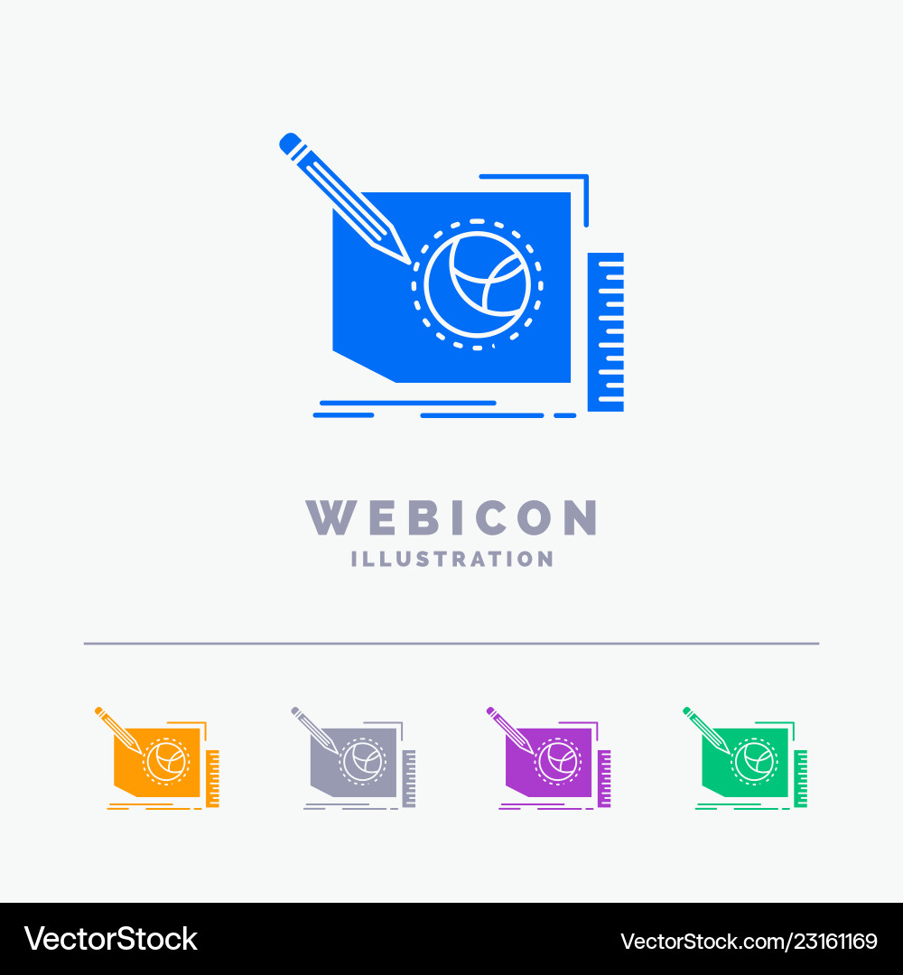 Content design frame page text 5 color glyph web Vector Image