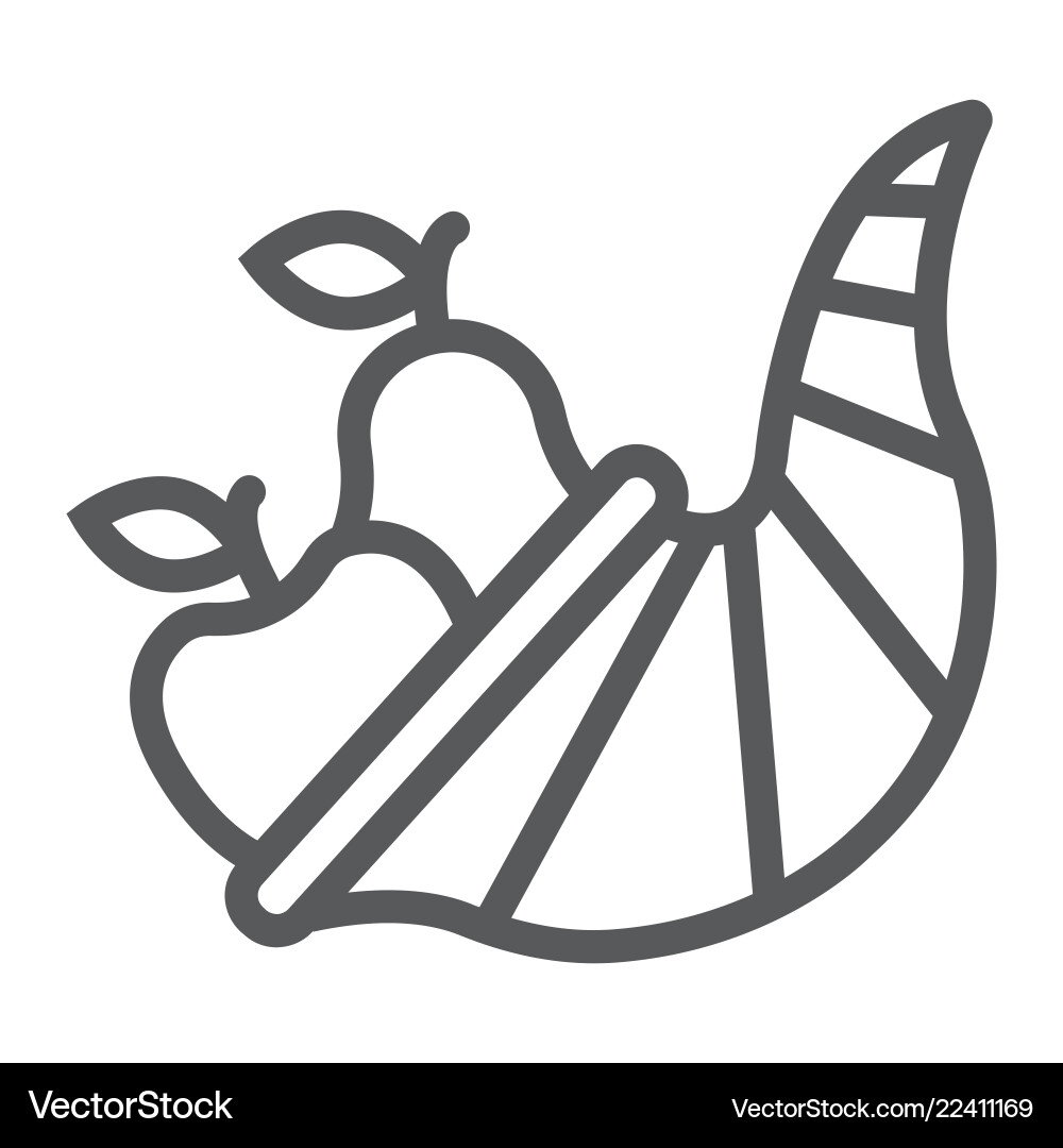 Cornucopia line icon harvest and food Cornucopia line icon harvest and food vector image